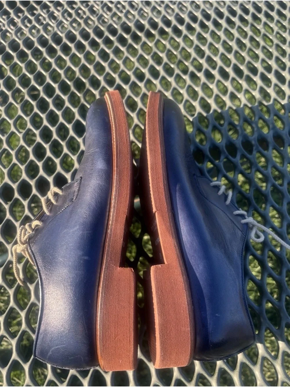 To Boot New York Joel Casual Oxfords Blue Leather Men's 8.5 Medium Made In Italy